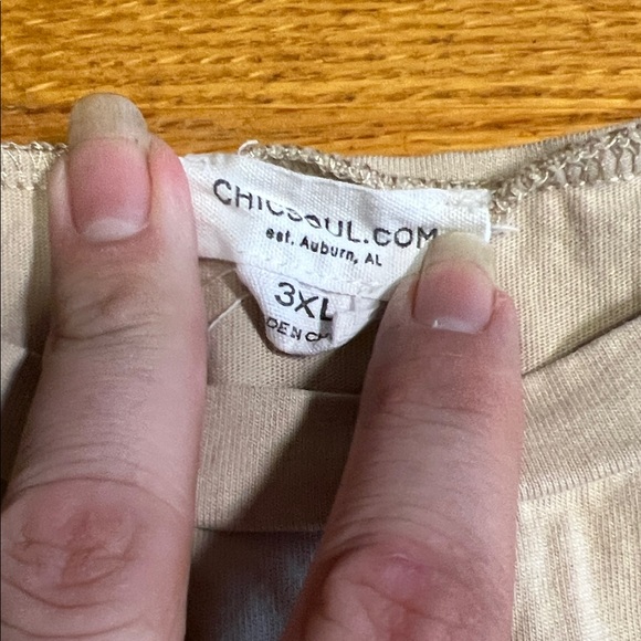 Chic Soul Women 3XL Tan USA United States Star Bow Crew Neck Short Sleeve Shirt - Picture 2 of 5